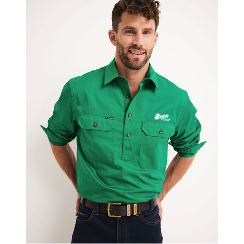 Mens RB Sellars Half Button Burton Shirt Long Sleeve