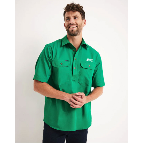 Mens RB Sellars Half Button Burton Shirt Short Sleeve