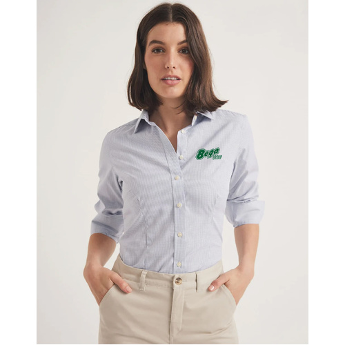 Ladies RB Sellars Pearl Shirt Eyres Blue